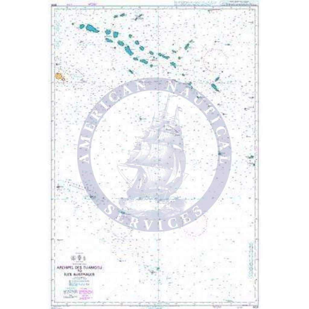 British Admiralty Nautical Chart  4656: Archipel des Tuamotu to Iles Australes