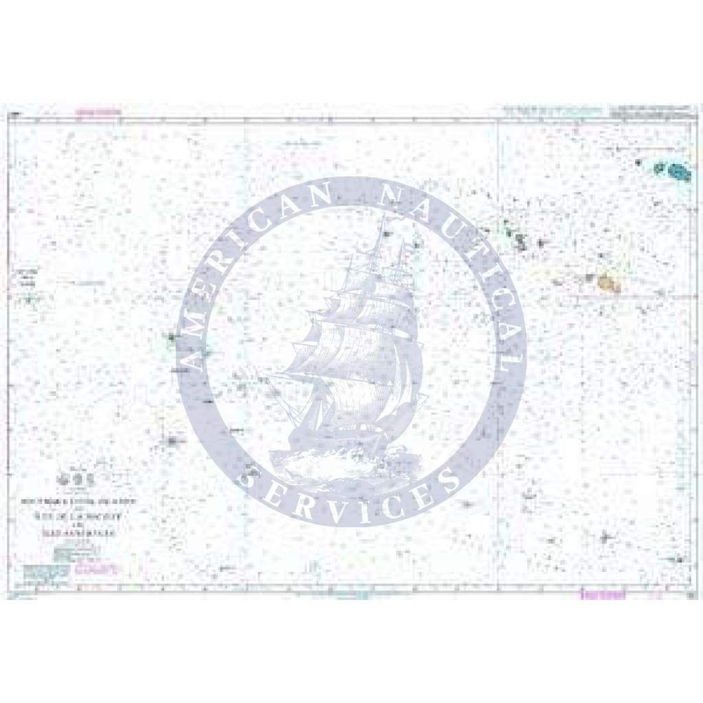 British Admiralty Nautical Chart  4657: Southern Cook Islands to Iles de la Societe and Iles Australes