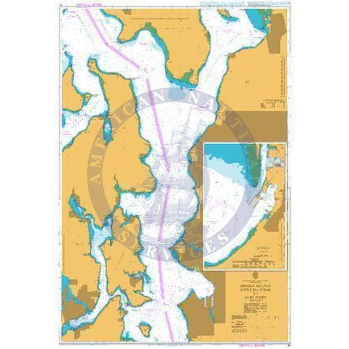 British Admiralty Nautical Chart 47: United States - West Coast, Washington, Puget Sound, Point No Point to Alki Point. Everett