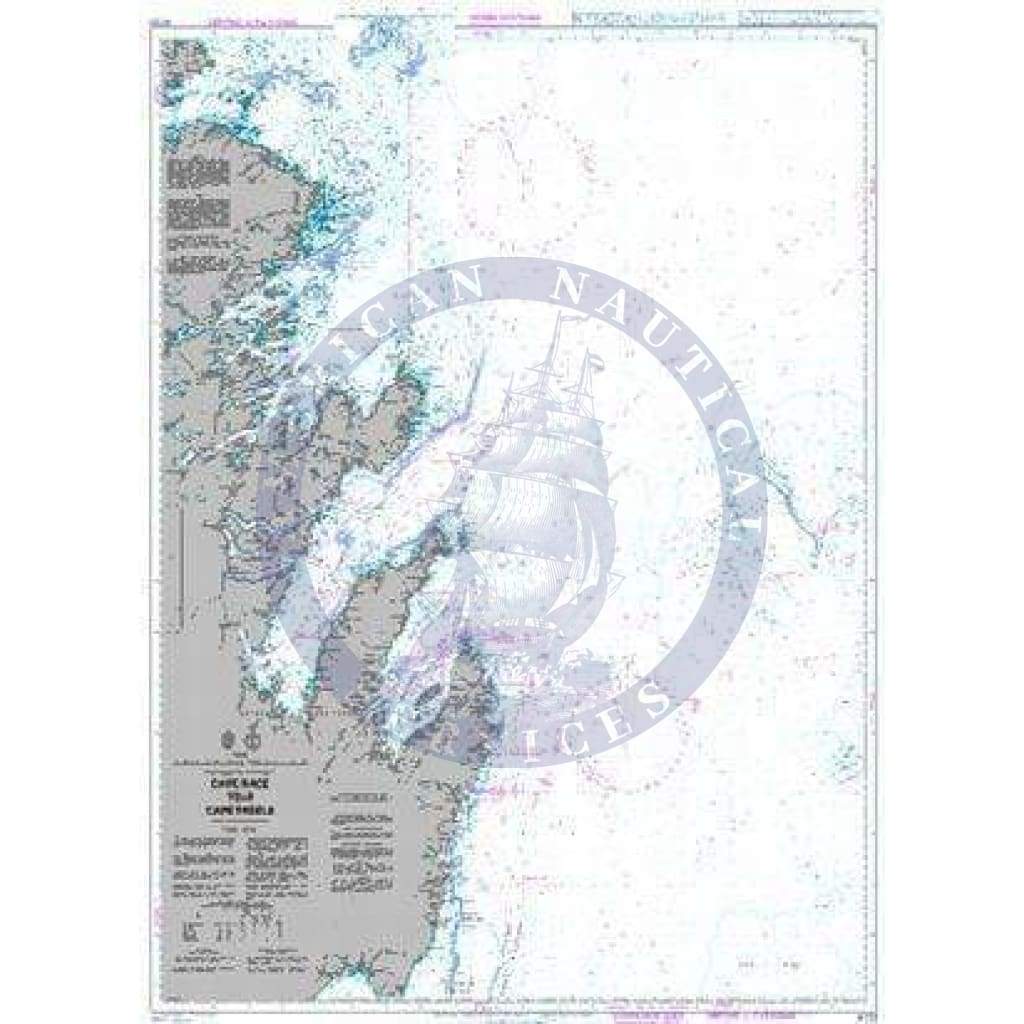British Admiralty Nautical Chart 4733: Cape Race to Cape Freels
