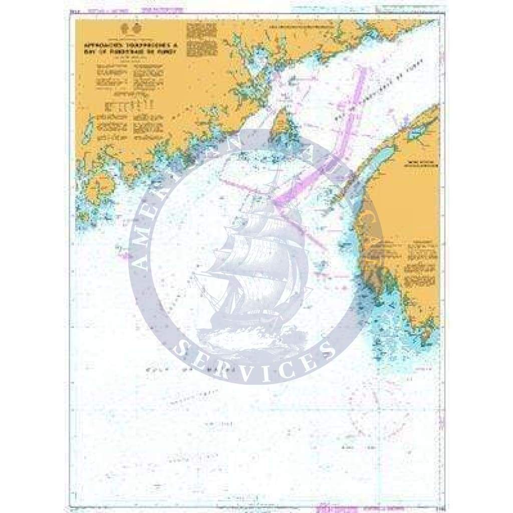 British Admiralty Nautical Chart 4746: Approaches to/Approches a Bay of Fundy/Baie de Fundy