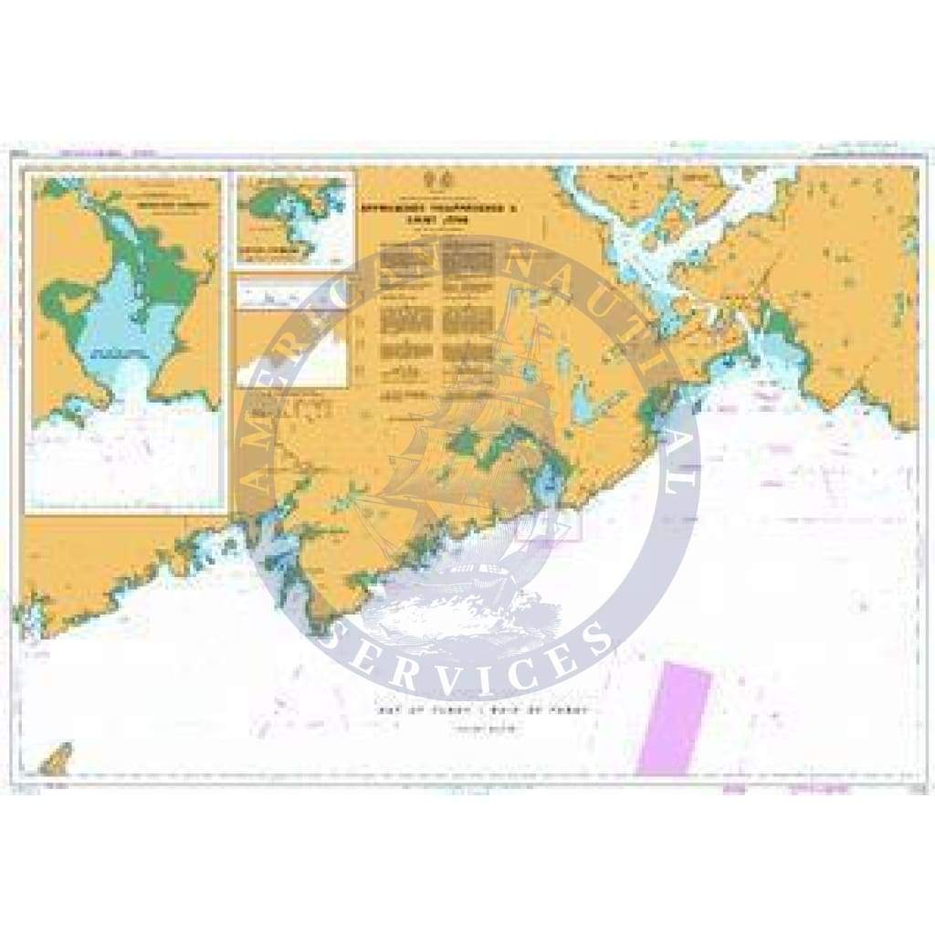 British Admiralty Nautical Chart 4749: Approaches to/approches a Saint John