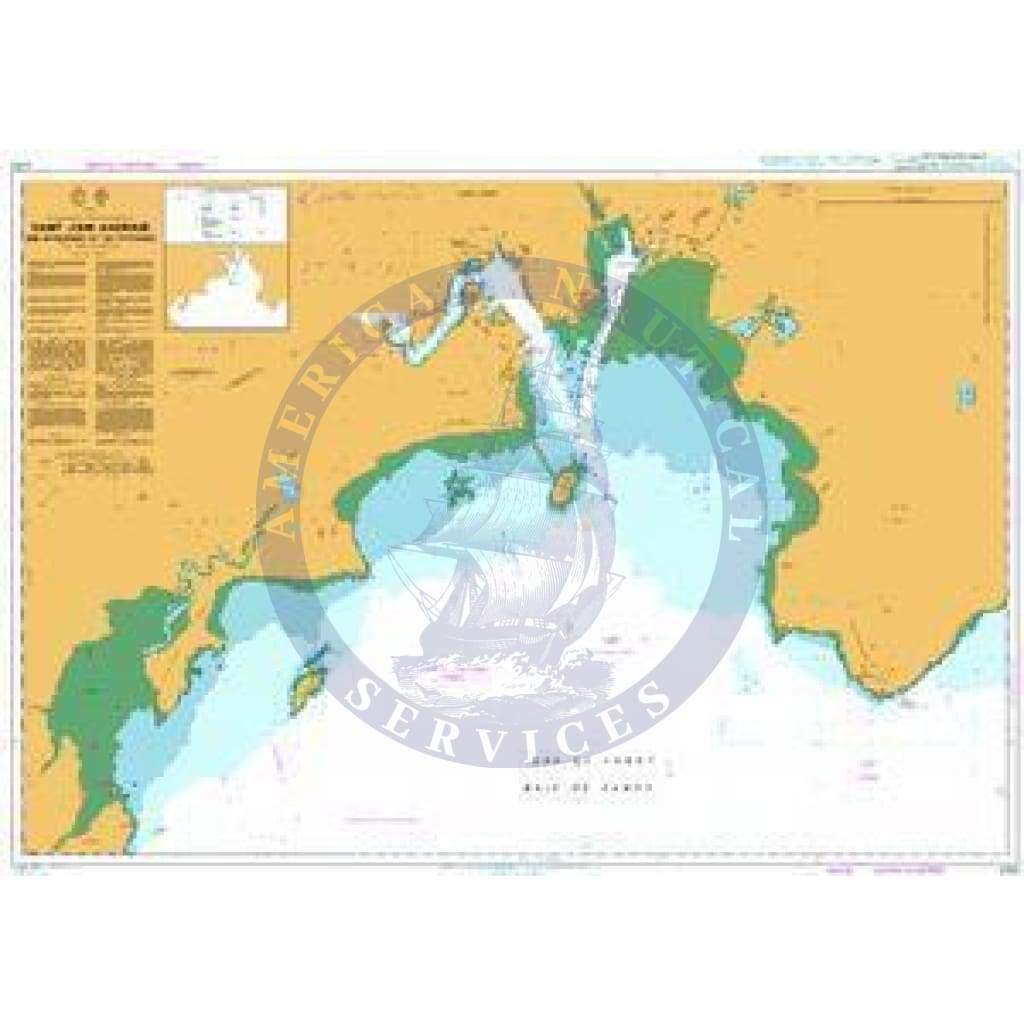 British Admiralty Nautical Chart 4750: Saint John Harbour and approaches/et les approches