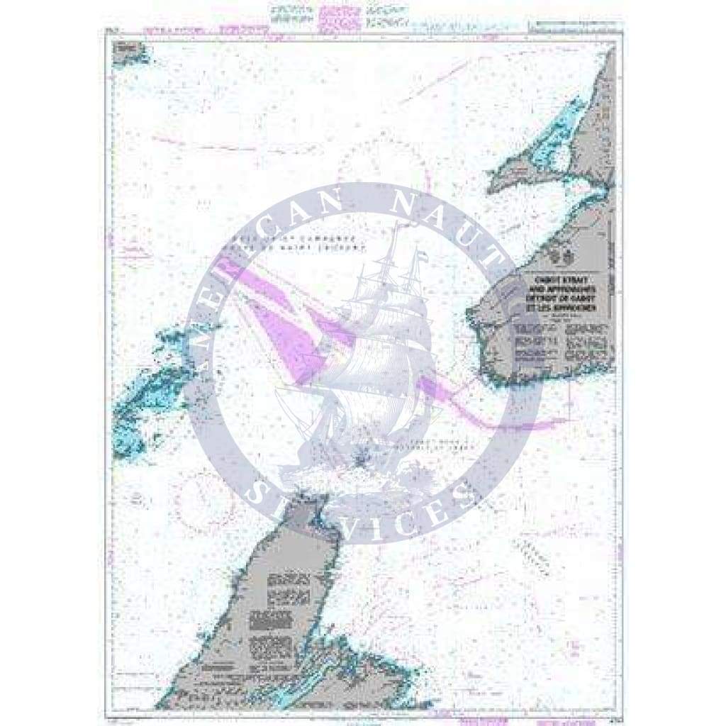 British Admiralty Nautical Chart 4764: Cabot Strait and Approaches Detroit de Cabot et Les Approches