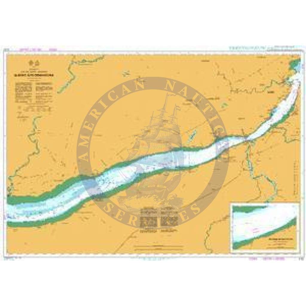 British Admiralty Nautical Chart  4787: Canada, Québec/Quebec, Fleuve Saint-Laurent/St. Lawrence River, Québec à/to Donnacona