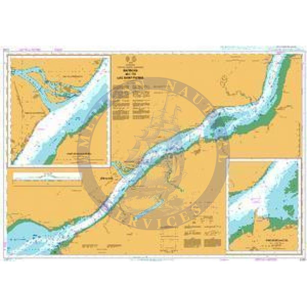 British Admiralty Nautical Chart 4789: Canada, Québec/Quebec, Fleuve Saint-Laurent/St. Lawrence River, Batiscan au/to Lac Saint-Pierre. Port de Trois-Rivières. Port de Bécancour