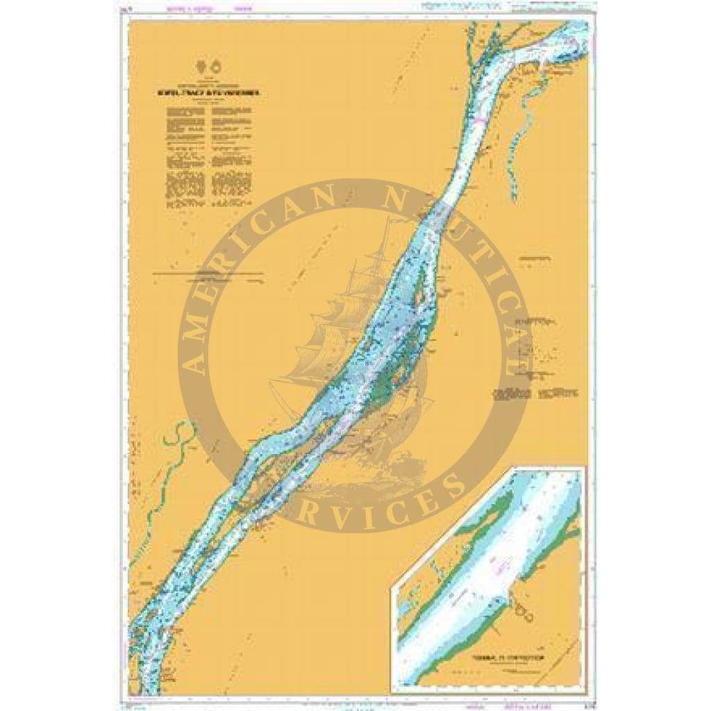 British Admiralty Nautical Chart  4791: Canada - Québec/Quebec - Fleuve Saint-Laurent / St. Lawrence River, Sorel-Tracy à/to Varennes