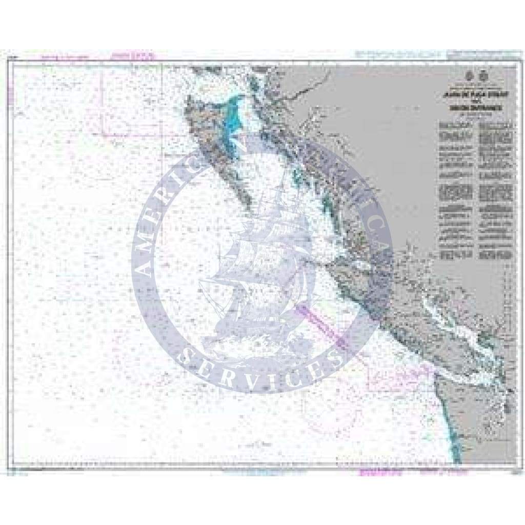 British Admiralty Nautical Chart 4920: Juan de Fuca Strait to / a Dixon Entrance