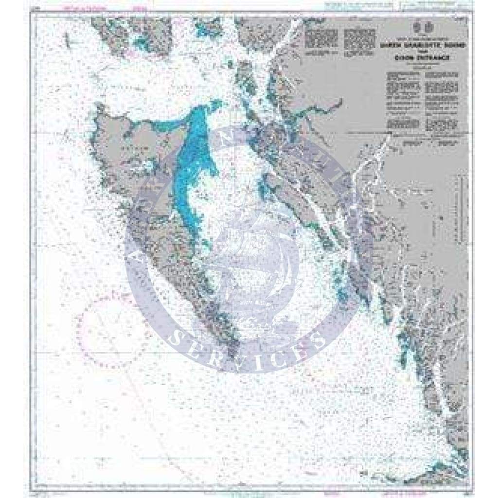 British Admiralty Nautical Chart 4921: Queen Charlotte Sound to Dixon Entrance