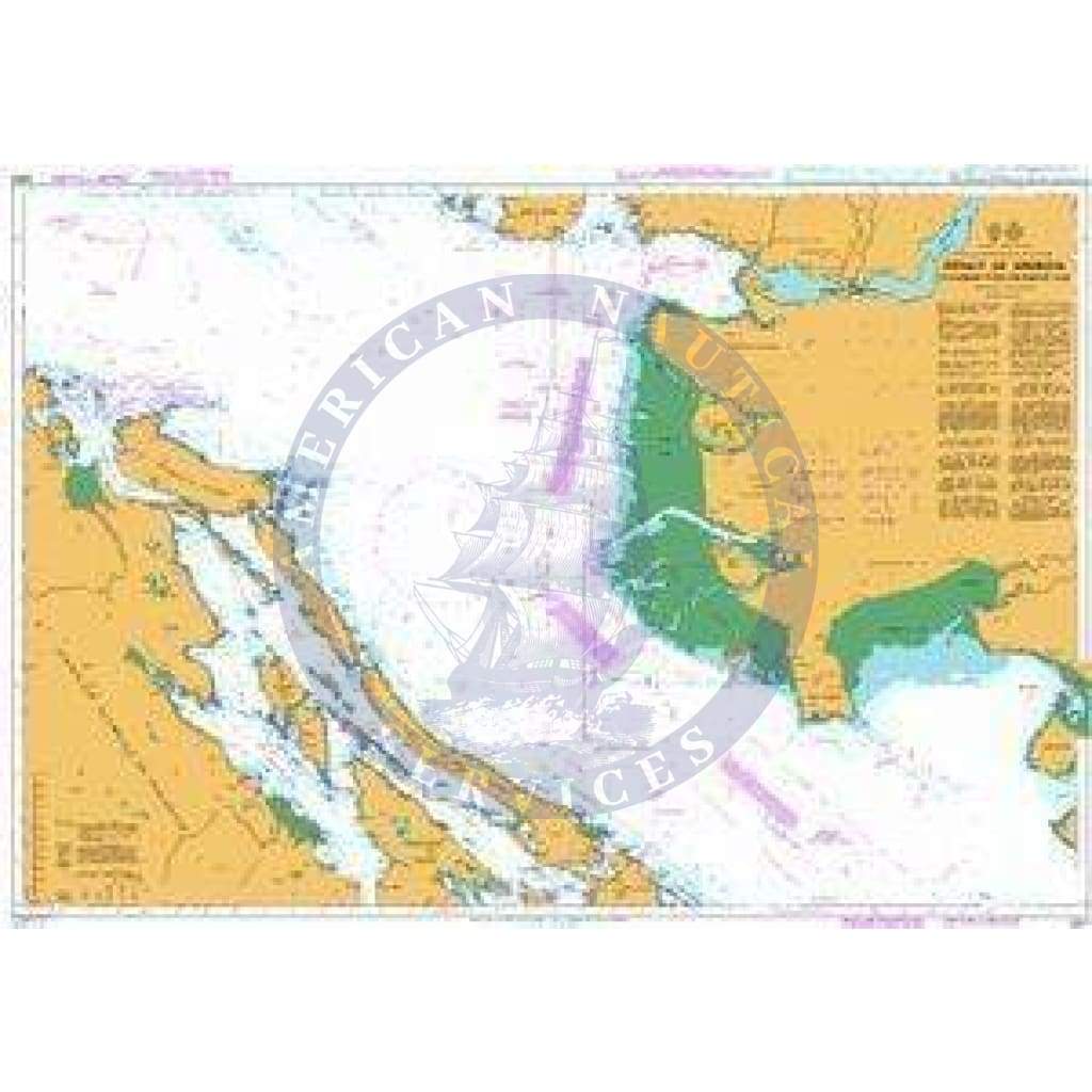 British Admiralty Nautical Chart  4952: Strait of Georgia Southern Portion/Partie Sud