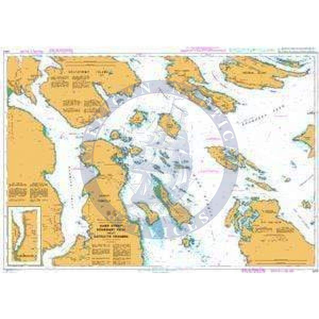 British Admiralty Nautical Chart 4954: Haro Strait, Boundary Pass and/et Satellite Channel