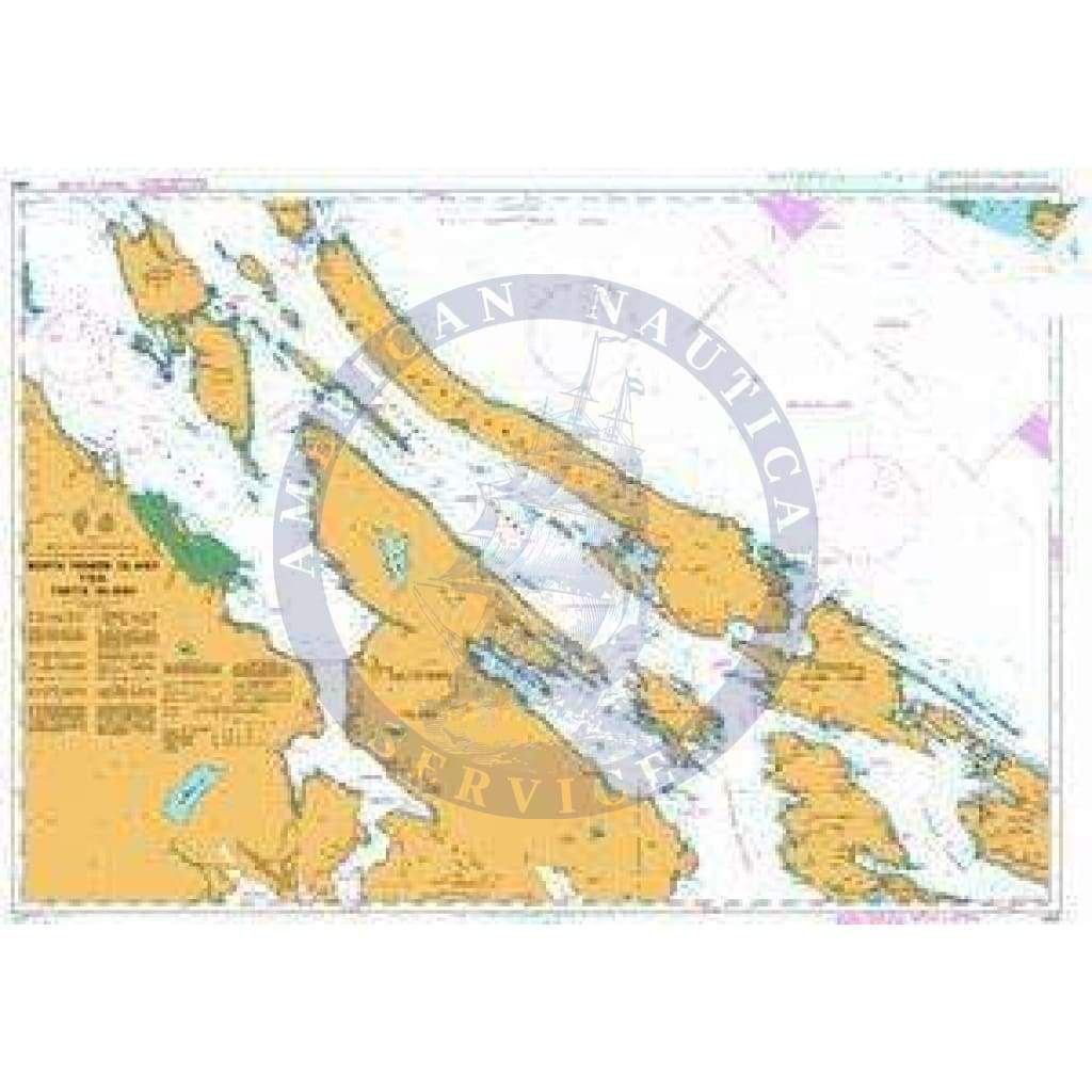 British Admiralty Nautical Chart 4955: North Pender Island to/a Thetis Island