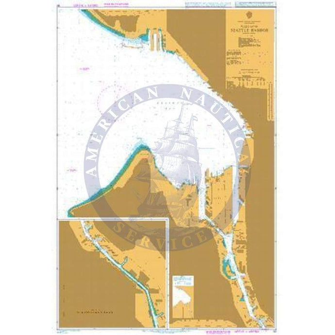 British Admiralty Nautical Chart 50: United States – West Coast, Washington, Puget Sound, Seattle Harbor