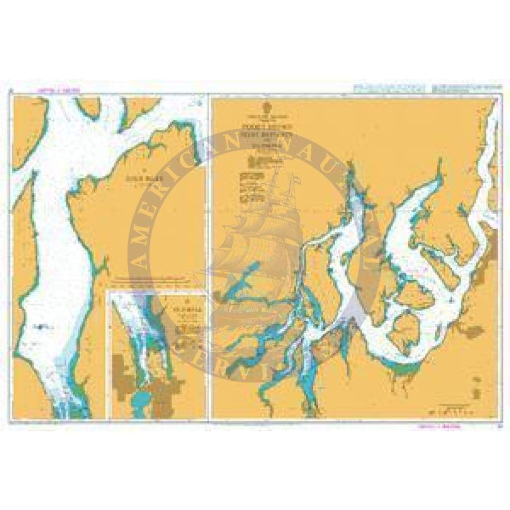 British Admiralty Nautical Chart  51: United States – West Coast, Washington, Puget Sound, Point Defiance to Olympia