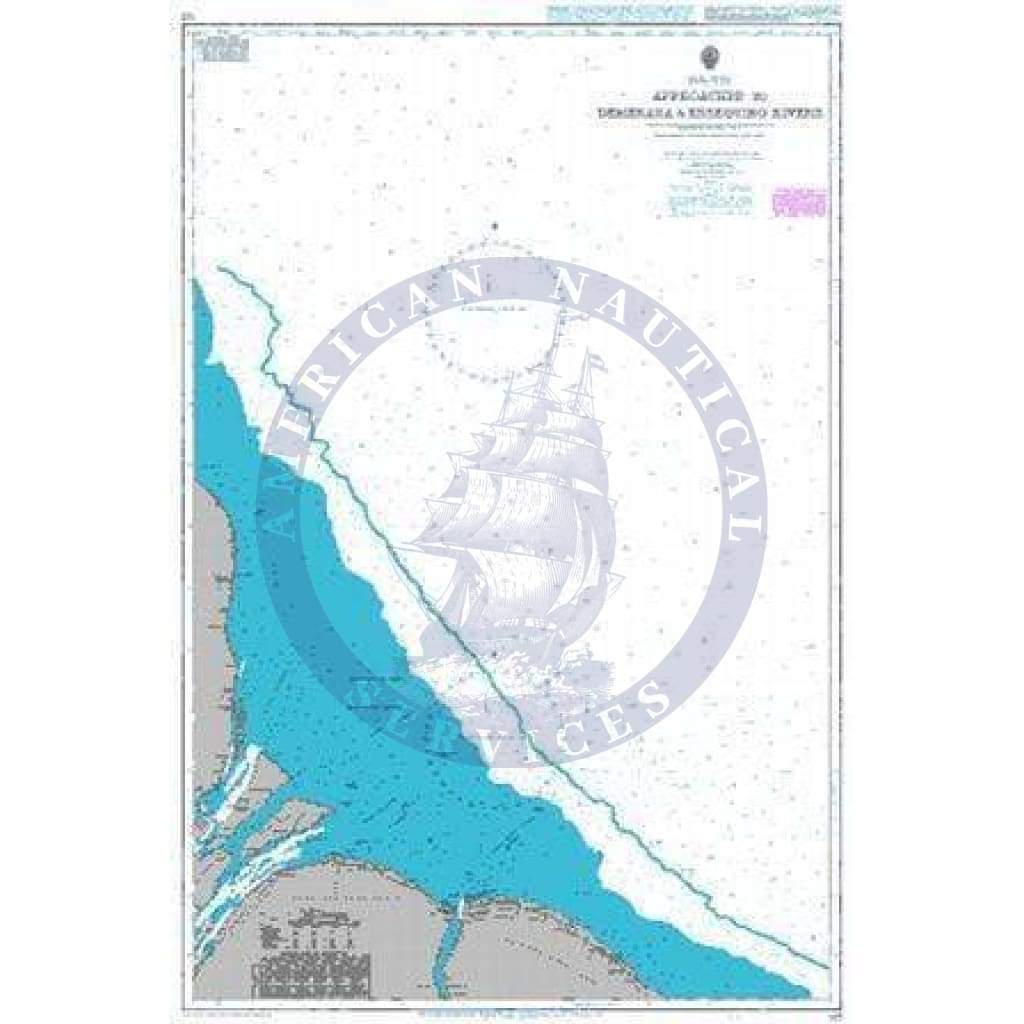 British Admiralty Nautical Chart 527: Approaches to Demerara and Essequibo Rivers