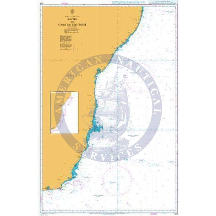 British Admiralty Nautical Chart  529: Brazil - Southern Coast, Recife to Cabo de São Tomé