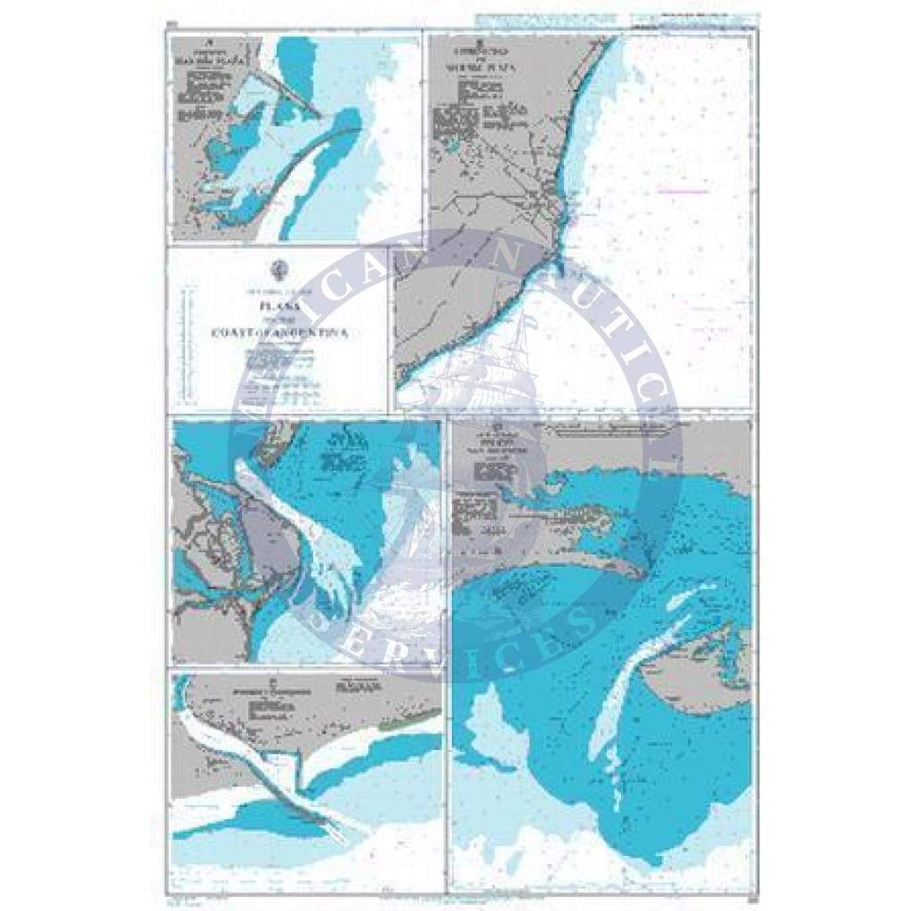 British Admiralty Nautical Chart  531: Plans on the Coast of Argentina