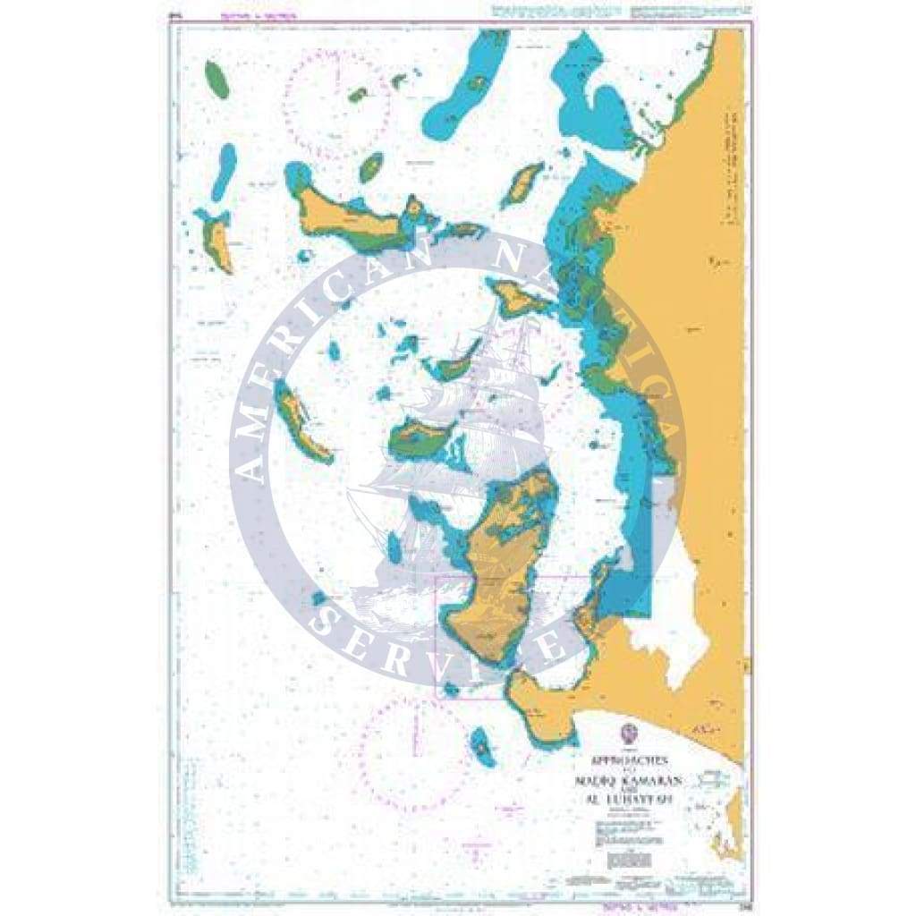 British Admiralty Nautical Chart 548: Yemen, Approaches to MaÊiq Kamaran and Al LuÖayyah