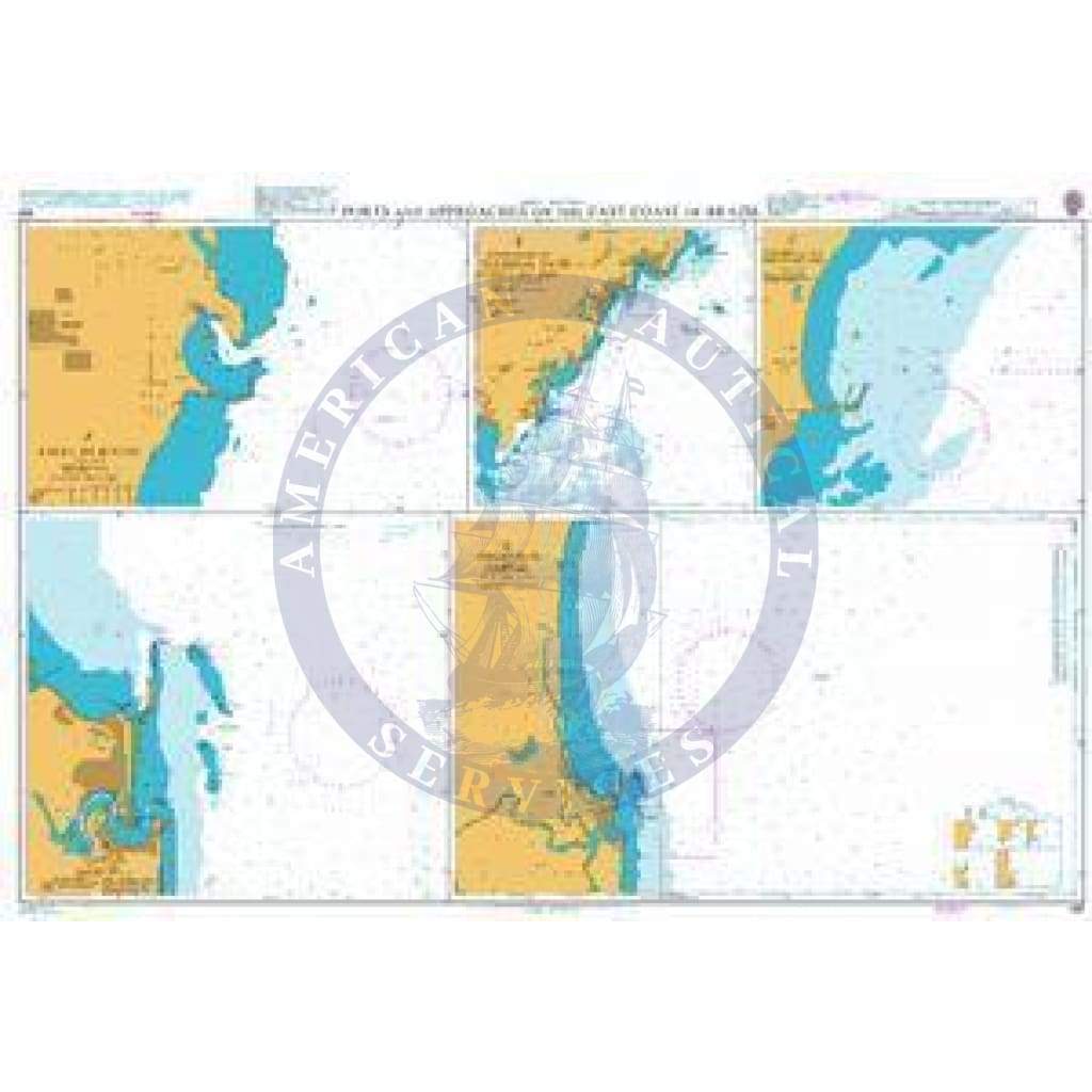 British Admiralty Nautical Chart 551: Ports and Approaches on the East Coast of Brazil