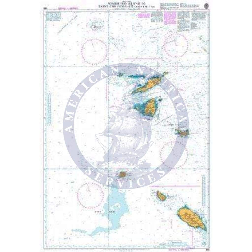 British Admiralty Nautical Chart  583: Sombrero Island to Saint Christopher (Saint Kitts)