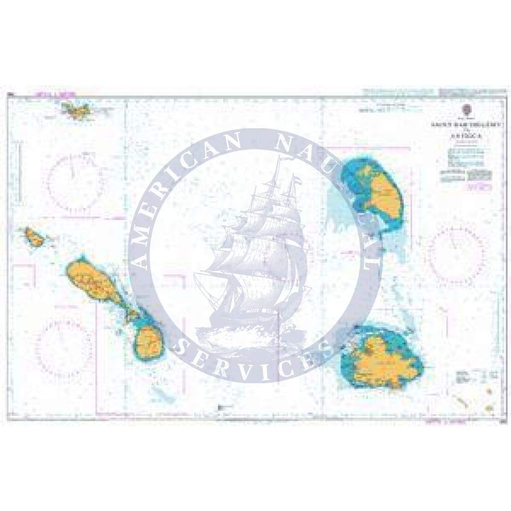 British Admiralty Nautical Chart 584: Saint Barthelemy to Antigua