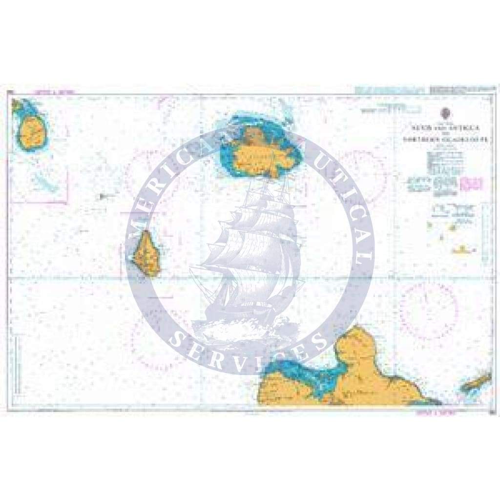 British Admiralty Nautical Chart 585: Nevis and Antigua to Northern Guadeloupe