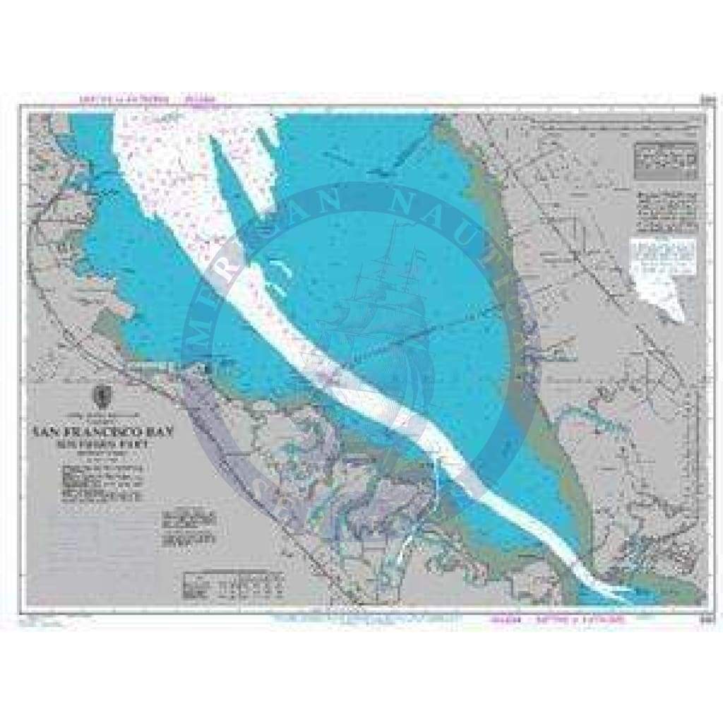 British Admiralty Nautical Chart 592: San Francisco Bay Southern Part