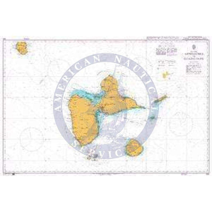 British Admiralty Nautical Chart 593: Guadeloupe Approaches - Amnautical