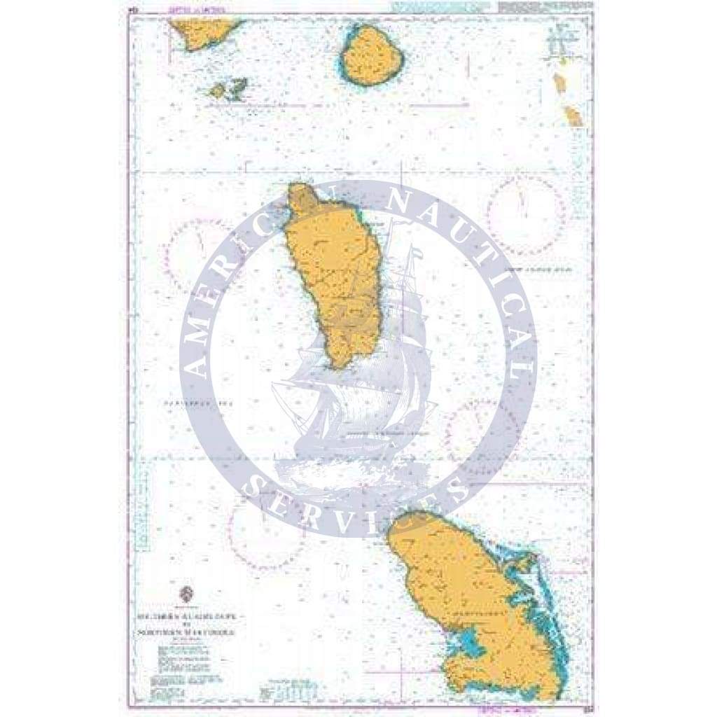 British Admiralty Nautical Chart 594: Southern Guadeloupe to Northern Martinique