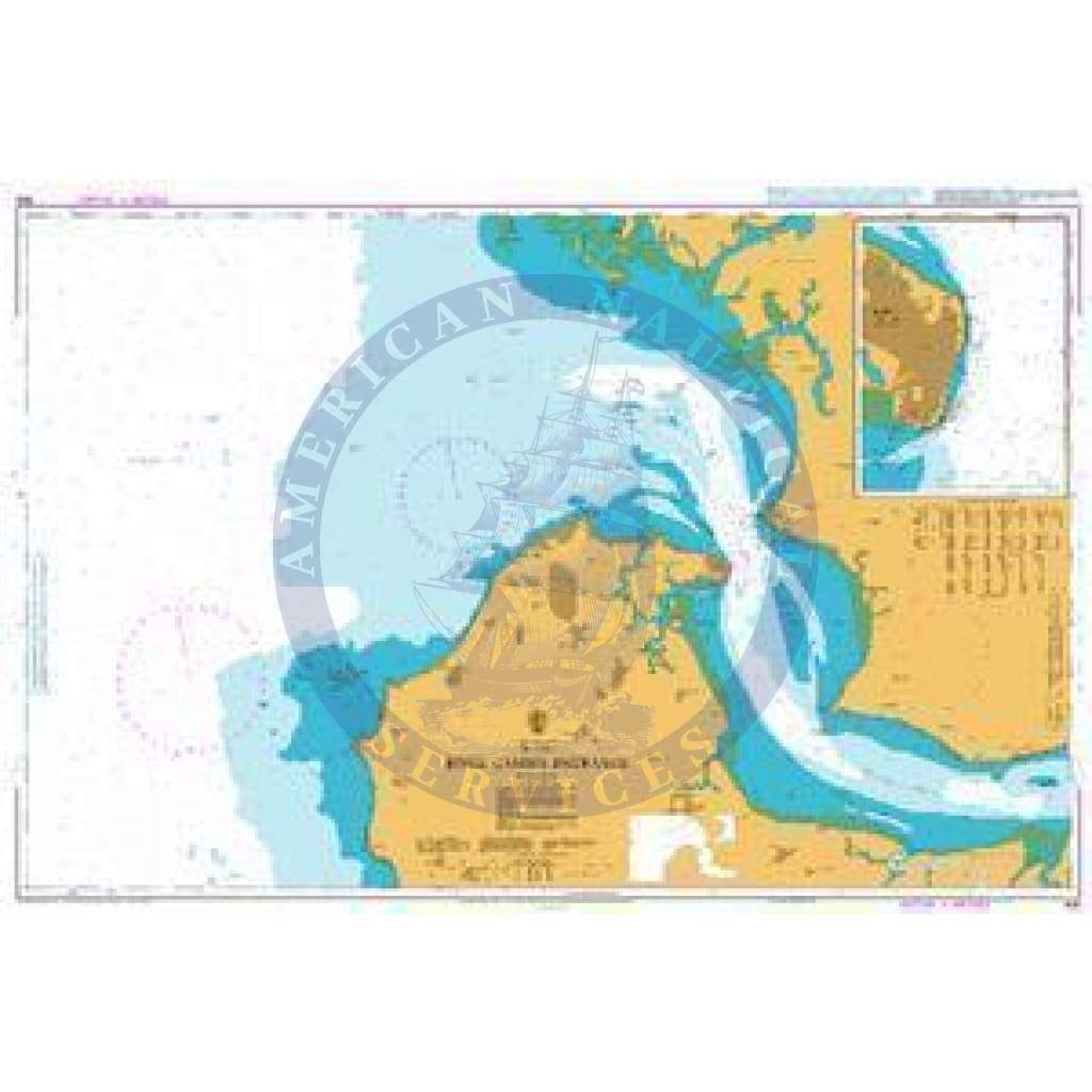 British Admiralty Nautical Chart 608: River Gambia Entrance