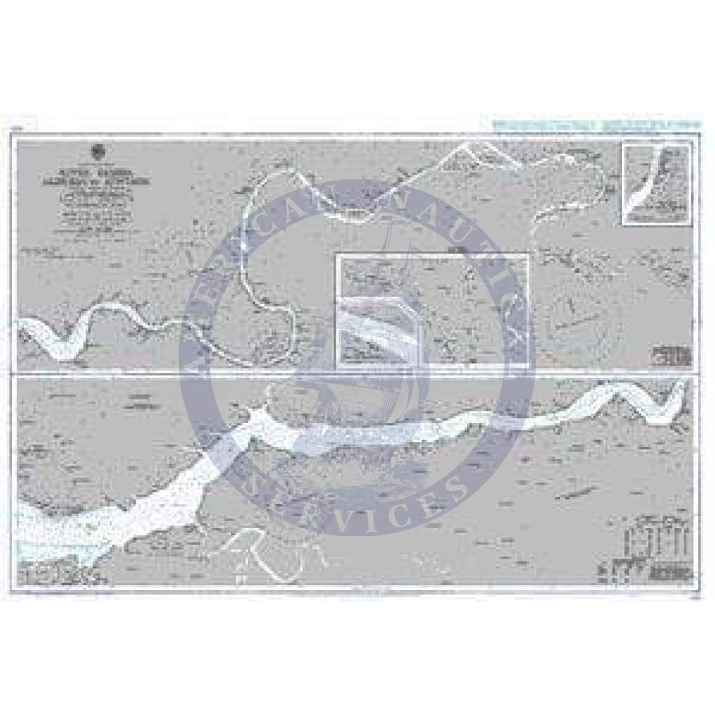 British Admiralty Nautical Chart 609: River Gambia Albreda to Kuntaur