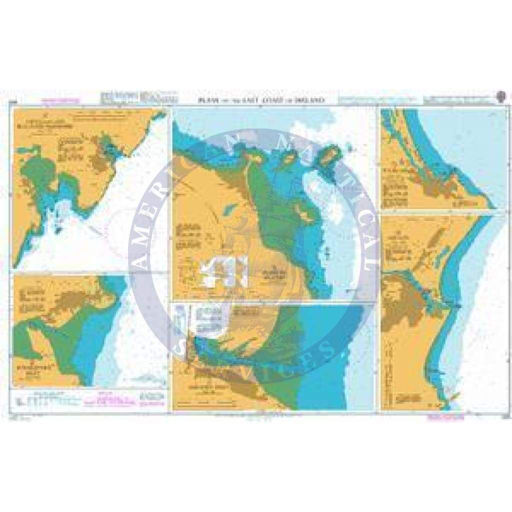British Admiralty Nautical Chart  633: Plans on the East Coast of Ireland