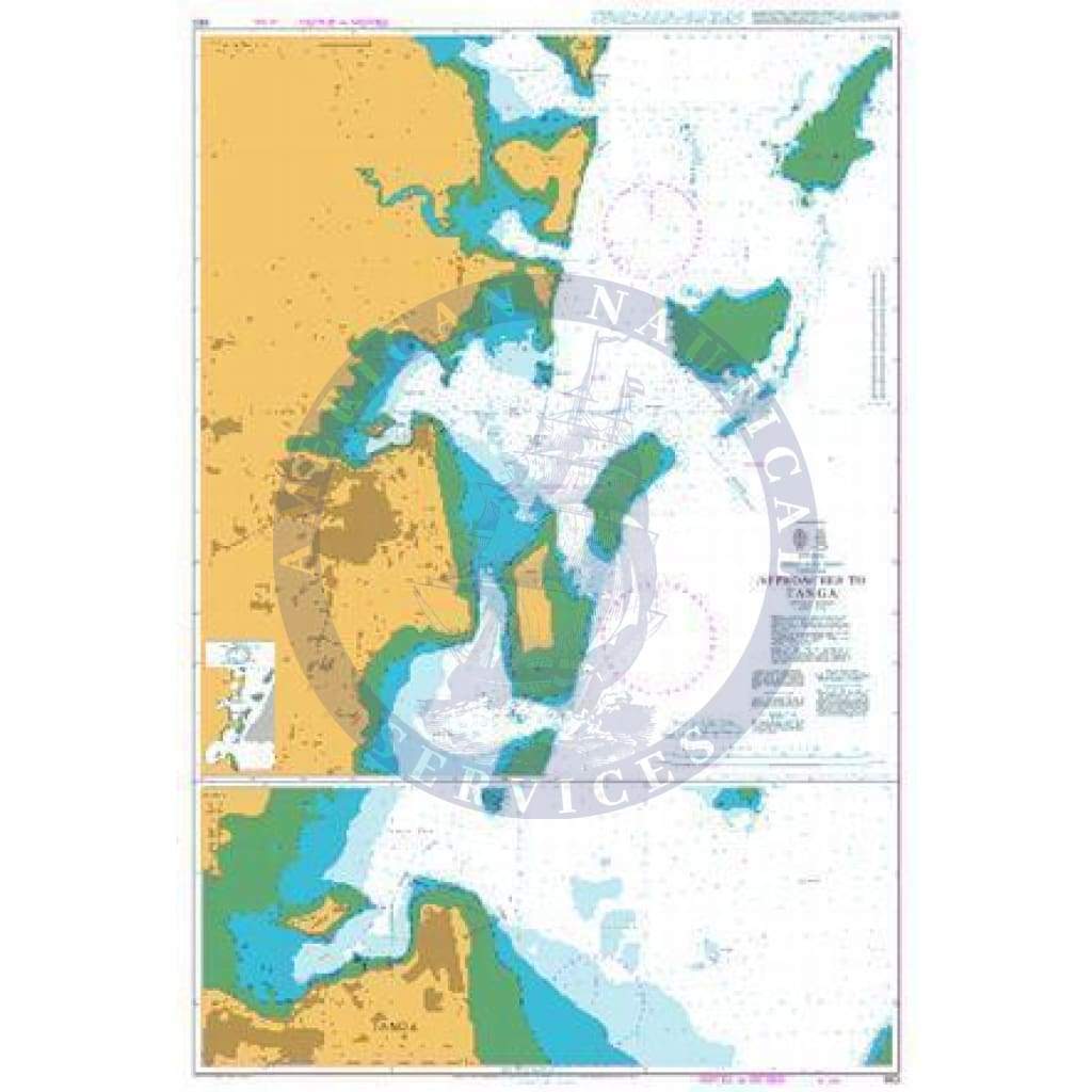 British Admiralty Nautical Chart  663: Africa - East Coast, Tanzania, Approaches to Tanga. Tanga