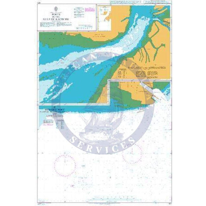 British Admiralty Nautical Chart 670: Ports in the Gulf of Kachchh ...