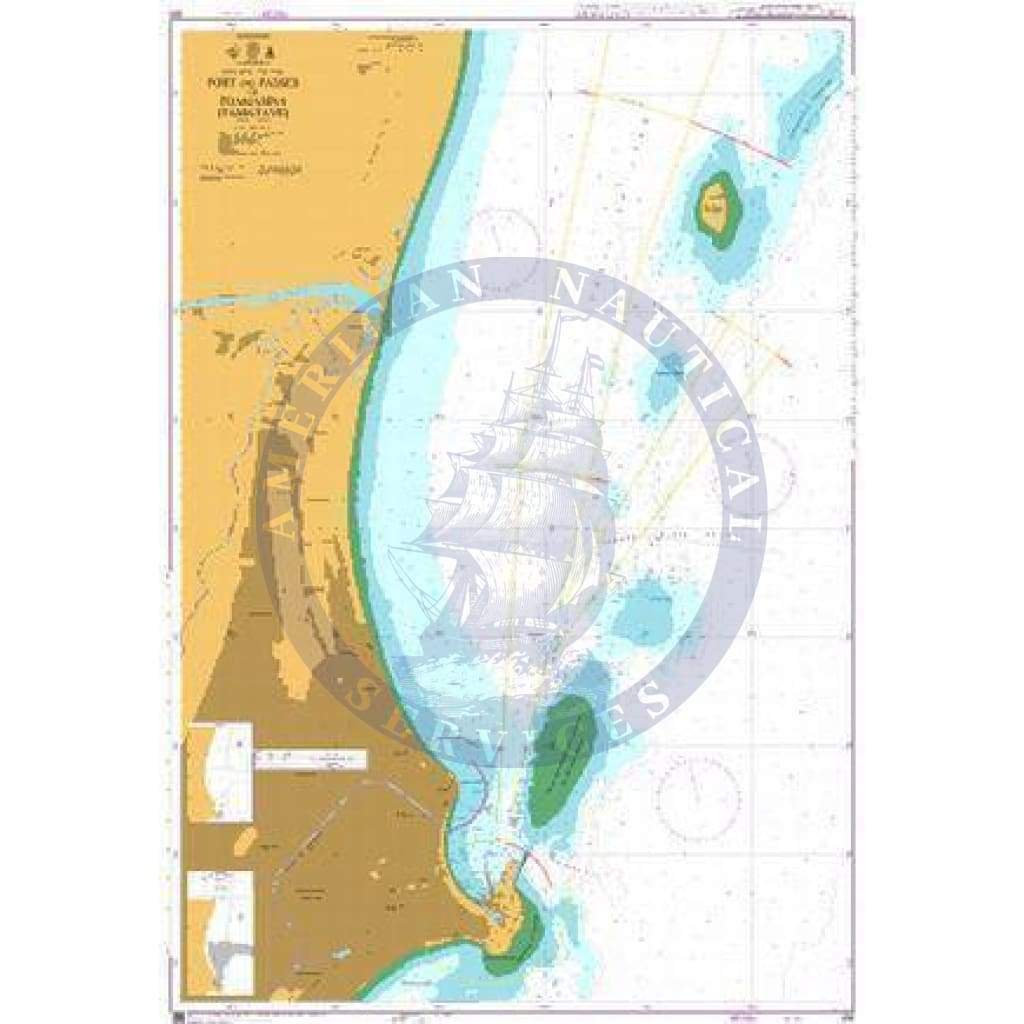 British Admiralty Nautical Chart 696: Madagascar - East Coast, Port and Passes of Toamasina (Tamatave)