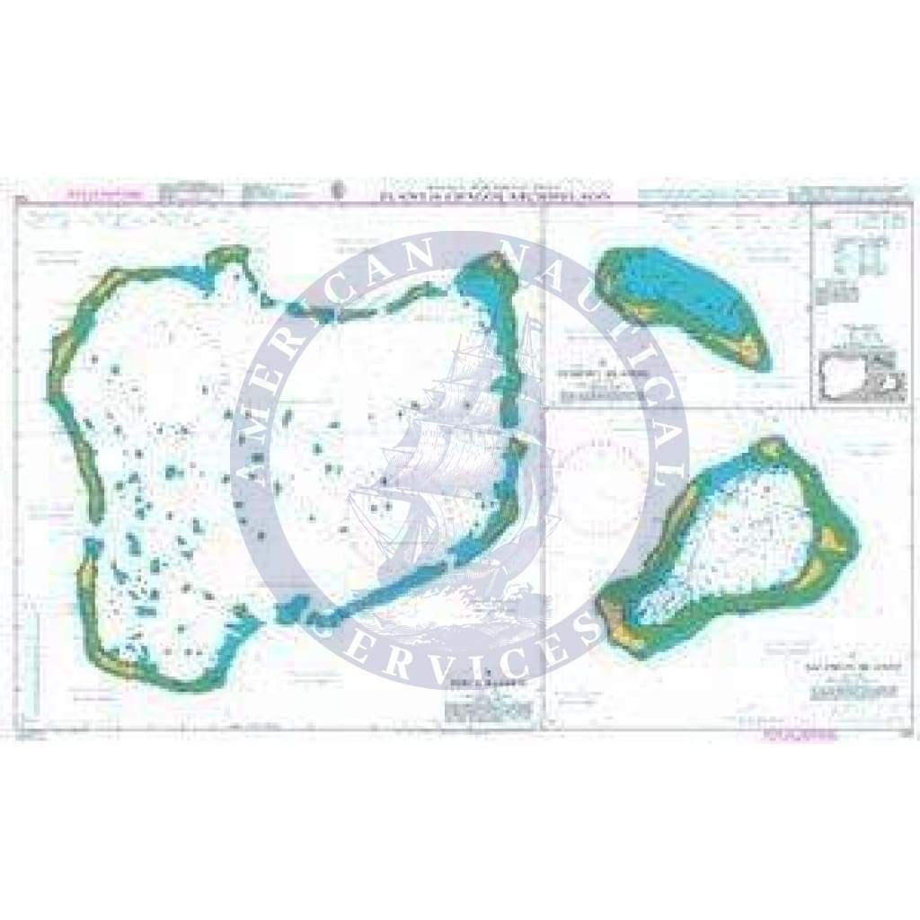 British Admiralty Nautical Chart 725: British Indian Ocean Territory, Plans in Chagos Archipelago