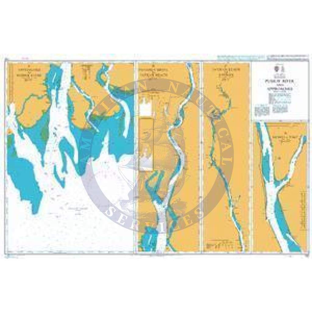 British Admiralty Nautical Chart 732: Bangladesh - Bay of Bengal, Pussur River and Approaches