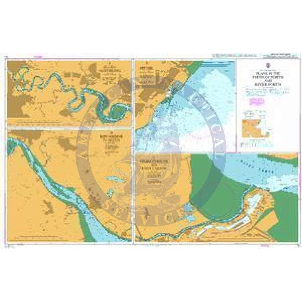 British Admiralty Nautical Chart 741: Plans in the Firth of Forth and River Forth