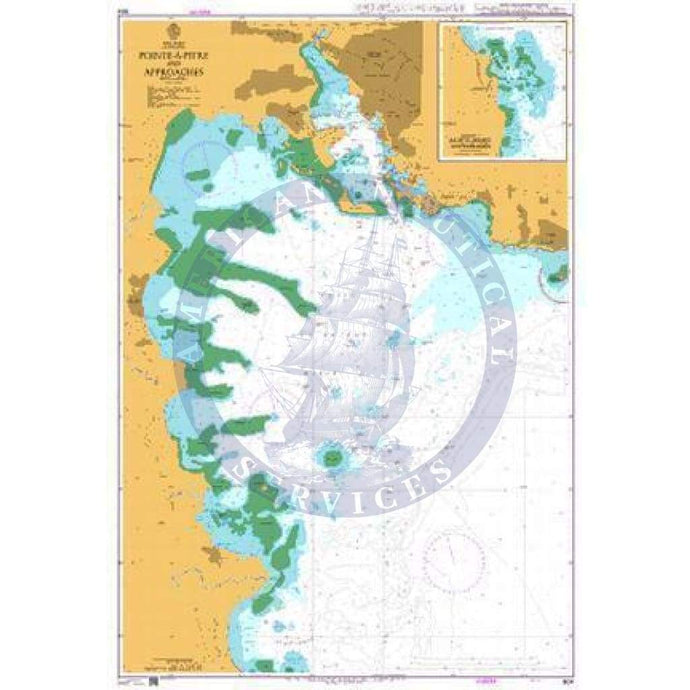 British Admiralty Nautical Chart 804: Pointe-a-Pitre and Approaches