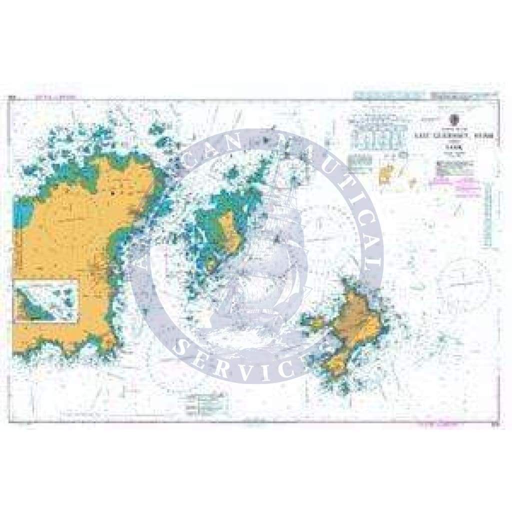 British Admiralty Nautical Chart 808: Channel Islands, East Guernsey, Herm and Sark. Beaucette Marina