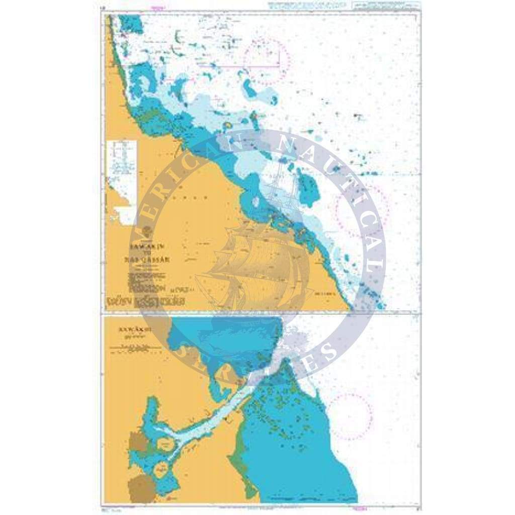 British Admiralty Nautical Chart 81: Red Sea, Sawākin to Ras Qassār. Sawākin