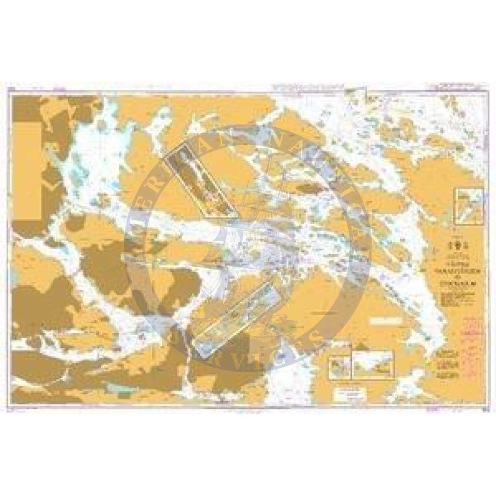 British Admiralty Nautical Chart  820: Sweden – East Coast, Stockholms Skärgård, Västra Saxarfjärden to Stockholm