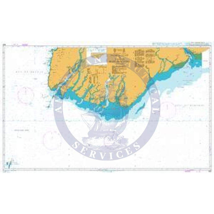 British Admiralty Nautical Chart 823: Pathein River to Yangon (Rangoon) River