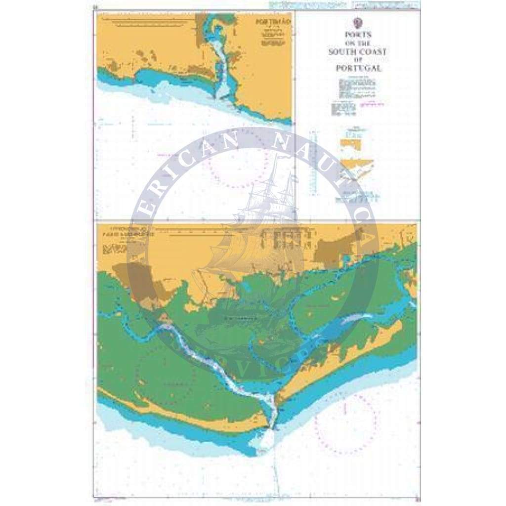 British Admiralty Nautical Chart 83: Ports on the South Coast of Portugal