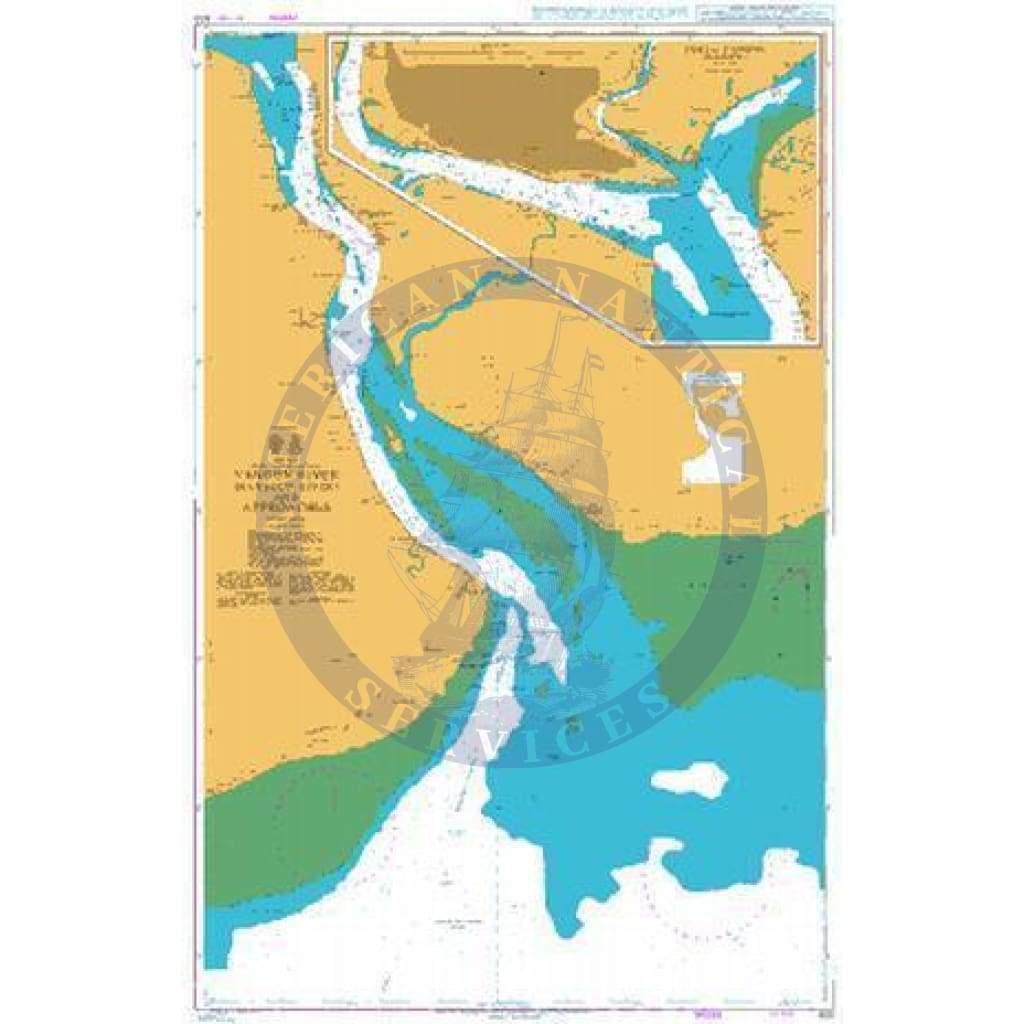 British Admiralty Nautical Chart 833: Burma – Gulf of Martaban, Yangon River (Rangoon River) and Approaches