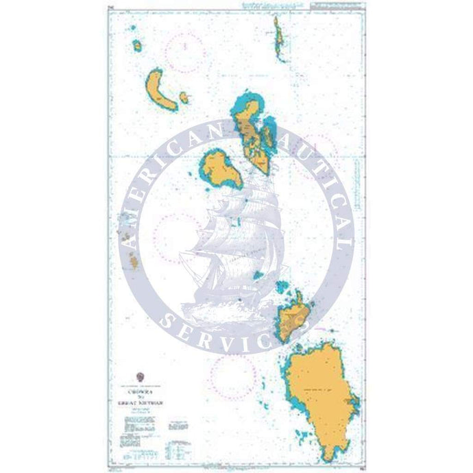 British Admiralty Nautical Chart 842: Chowra to Great Nicobar