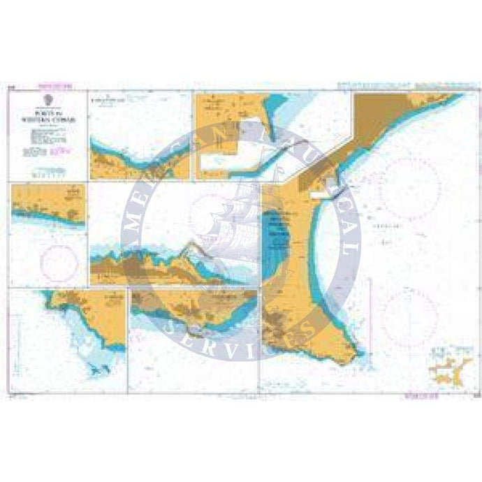 British Admiralty Nautical Chart  849: Mediterranean Sea - Ports in Western Cyprus