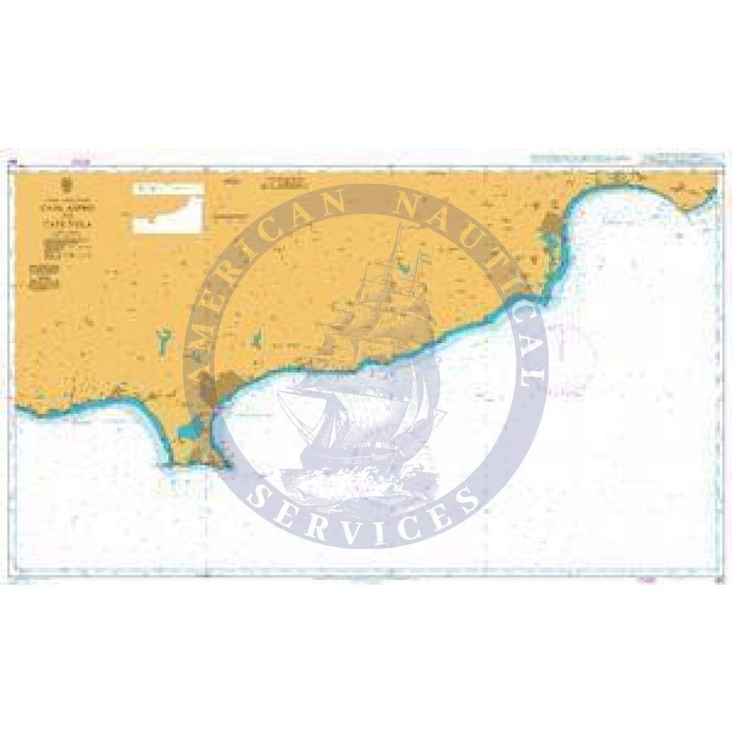 British Admiralty Nautical Chart 850: Cape Aspro to Cape Pyla