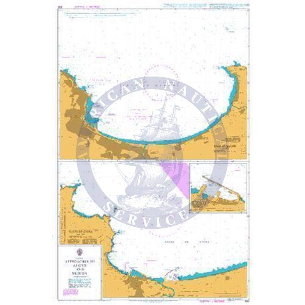 British Admiralty Nautical Chart  855: Approaches to Alger and Skikda
