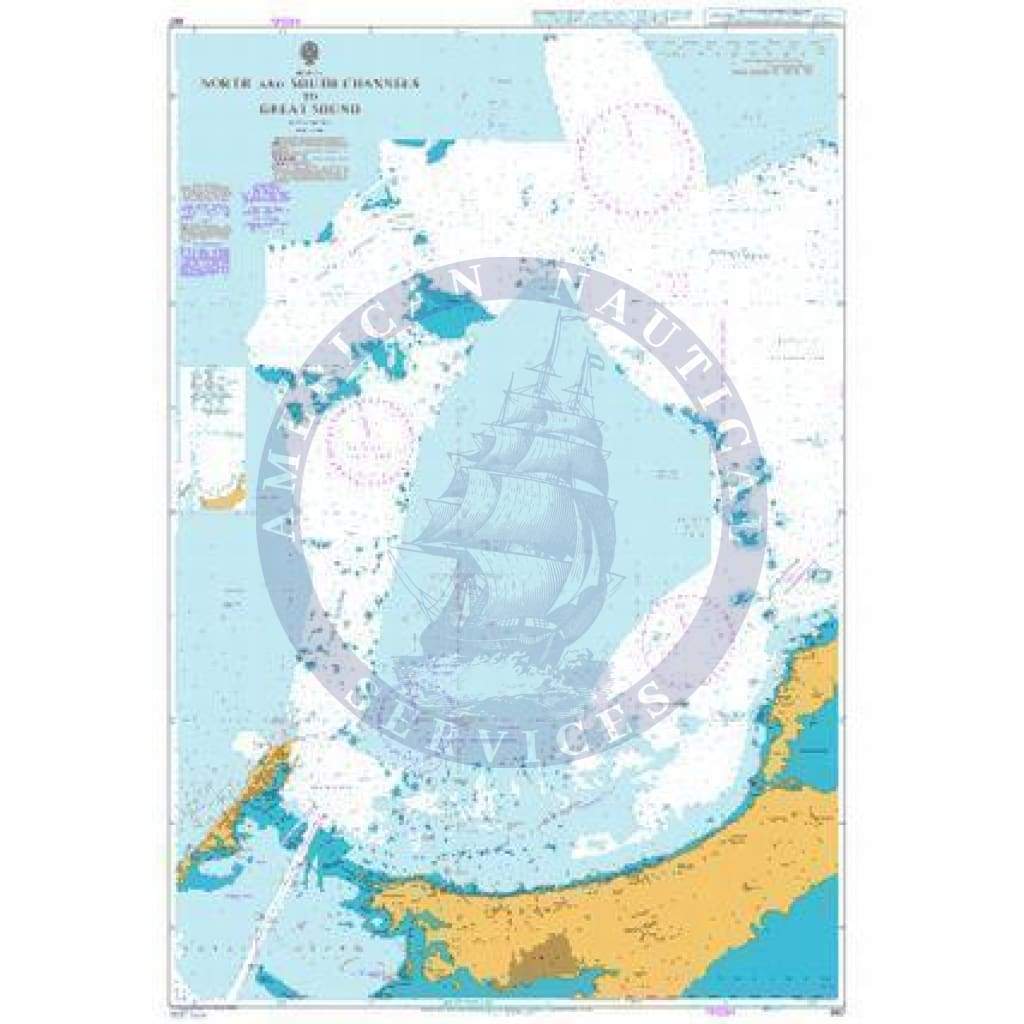 British Admiralty Nautical Chart 867: Bermuda, North and South Channels to Great Sound